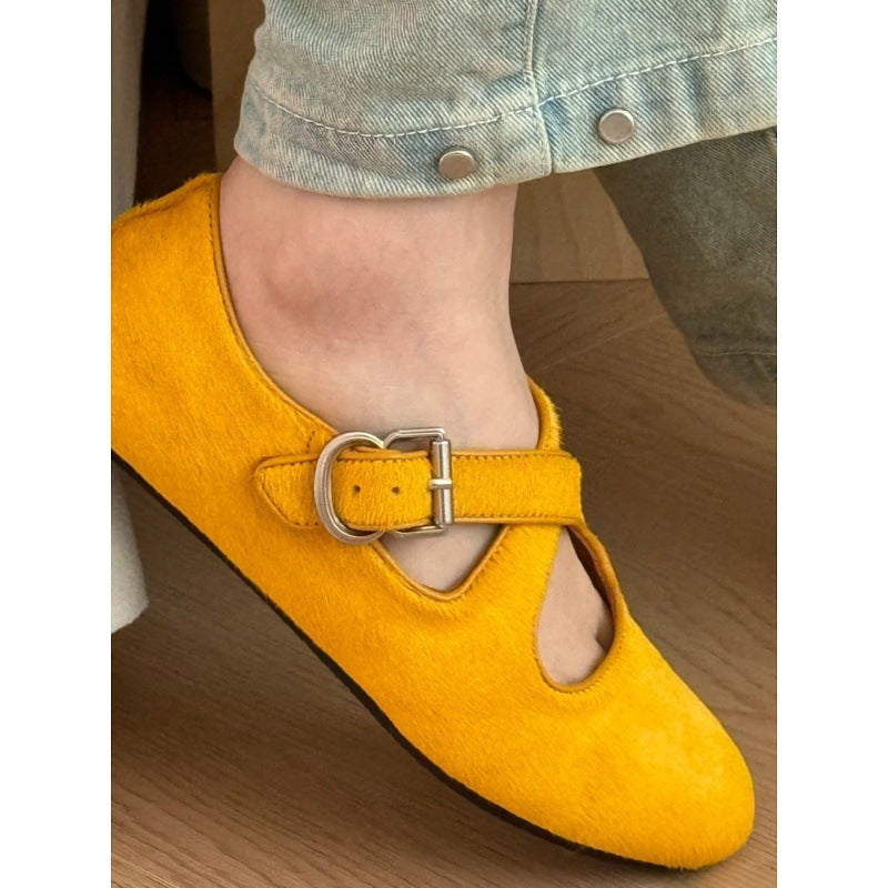 Damen Ballerinas mit modischem Leopardenmuster und dekorativem Schnitt R&B