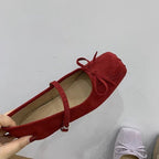 Damen elegante Ballerinas mit dekorativen Schleifen und komfortablem Riemchen R&B