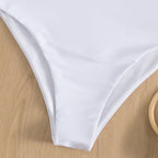 Damen Triangel-Bikini mit modischem Leopardenmuster und Rüschendetails
