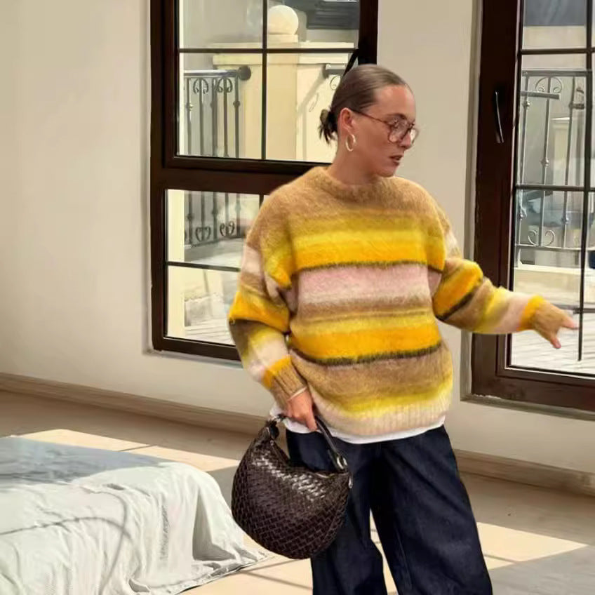Damen Grobstrick Pullover mit lässiger Passform und oversized Schnitt R&B