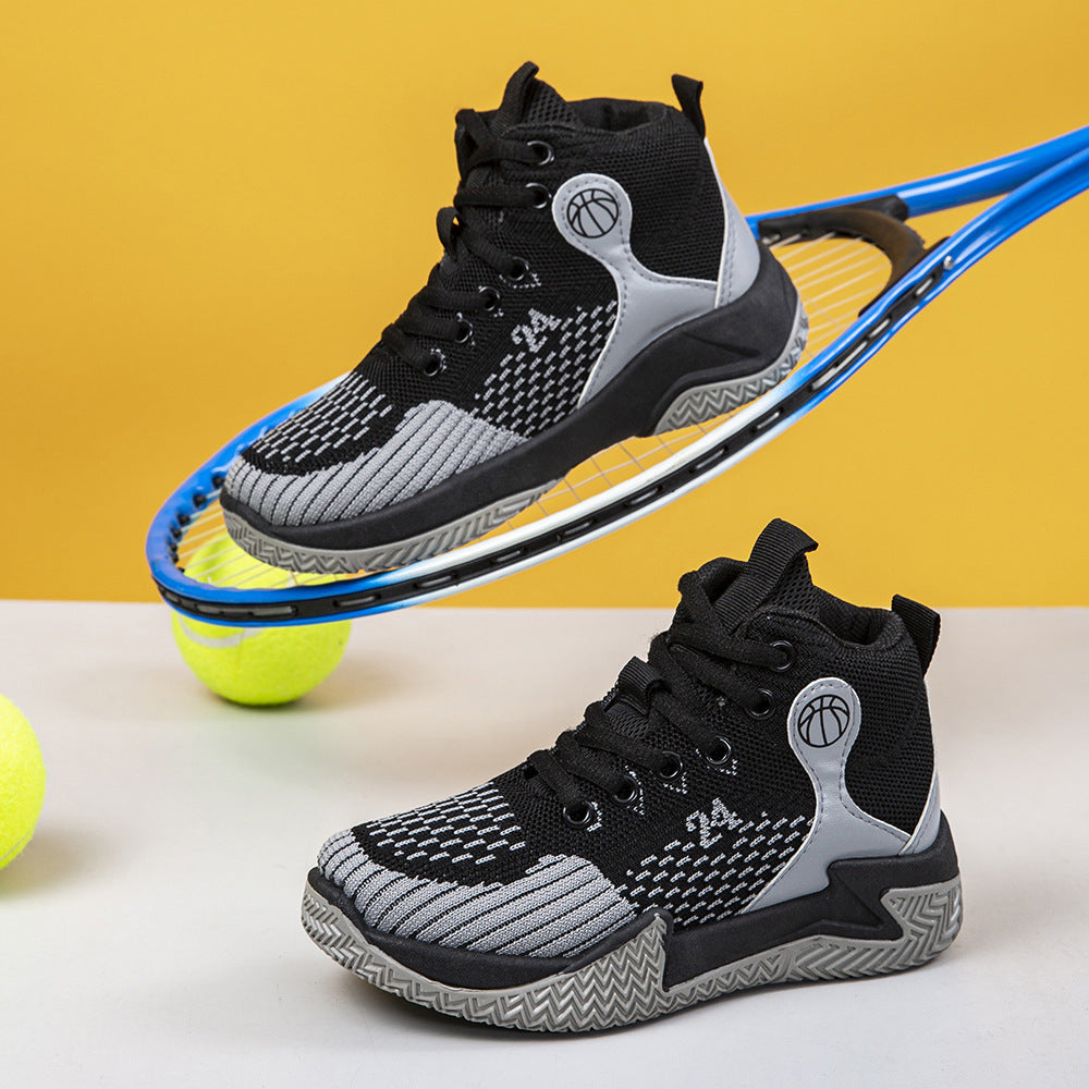 Damen Hochschnürbare Basketball-Sneaker mit atmungsaktiver Obermaterialstruktur R&B