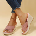 Damen Wedge-Sandalen mit elegantem Kreuzband und leichtem Fußbett R&B