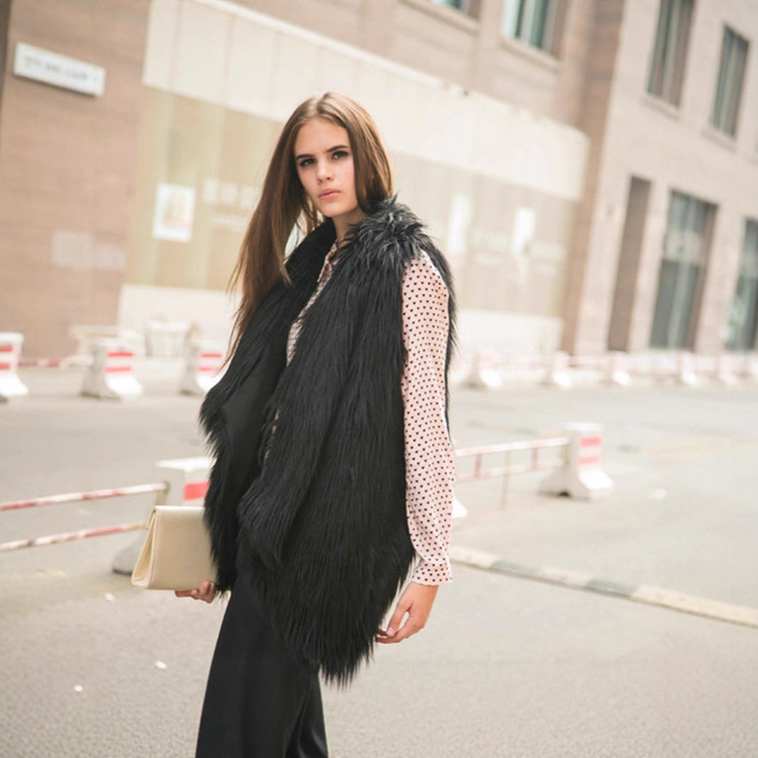 Damen Modischer Kunstpelz-Weste R&B