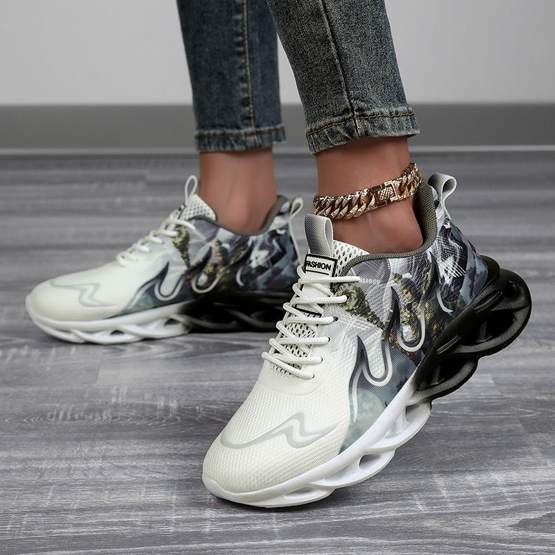 Damen Sportliche Sneaker mit futuristischem Grafikdesign