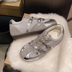 Damen Sneaker mit doppeltem Riemen und atmungsaktiver Oberflächenstruktur R&B