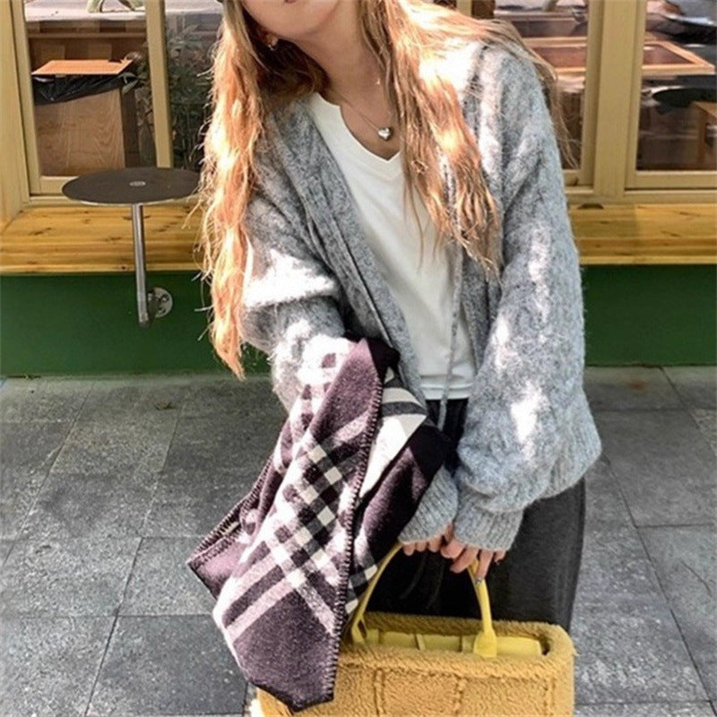 Damen kuscheliger Cardigan mit weit geschnittenen Ärmeln und feiner Struktur R&B