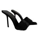 Damen glamouröse High Heel Mules mit funkelnden Strassdetails R&B