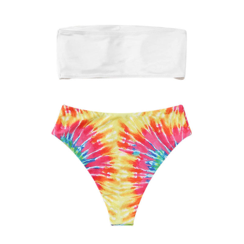 Damen Bikini-Set mit trendigem Bandeau-Oberteil und hohem Taillenschnitt R&B
