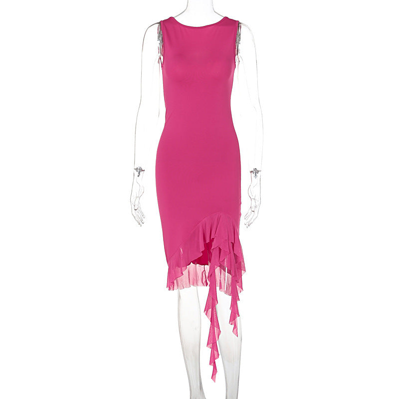 Damen Elegantes Kleid mit Rüschendetails und figurbetontem Schnitt R&B