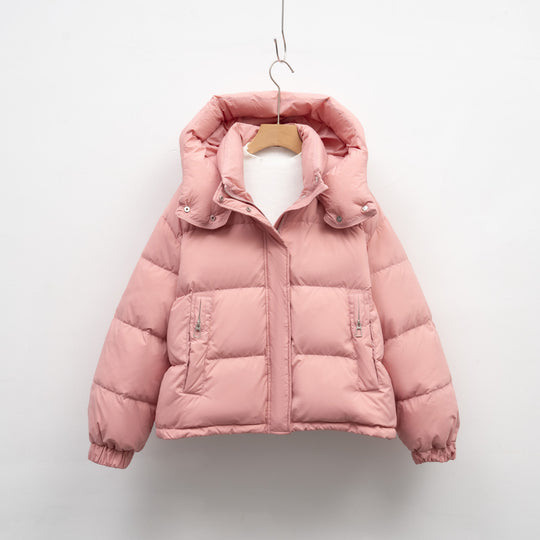 Damen Pufferjacke mit abnehmbarer Kapuze und voluminösem Schnitt R&B