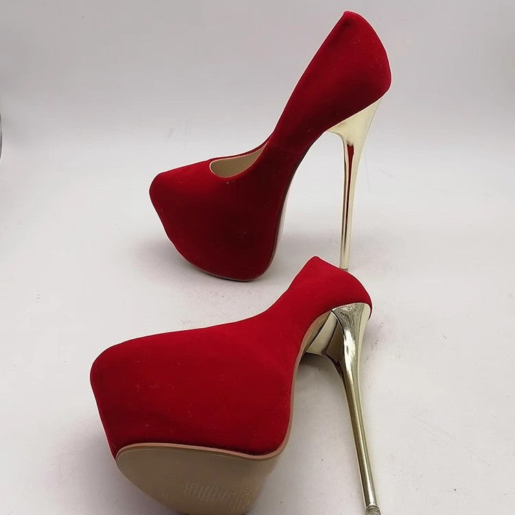 Damen elegante Stiletto-Pumps mit goldenen Akzenten R&B
