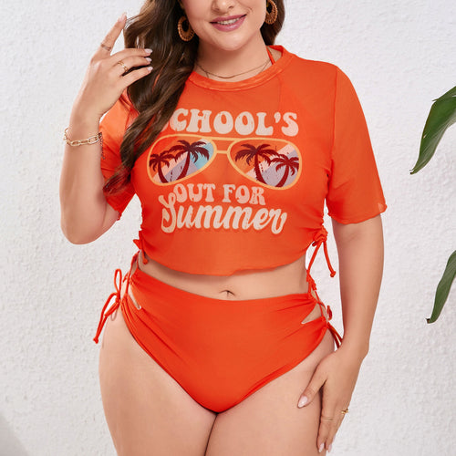 Damen Bademode-Set mit knapper Crop-Top-Bluse und hochgeschnittenen Shorts R&B
