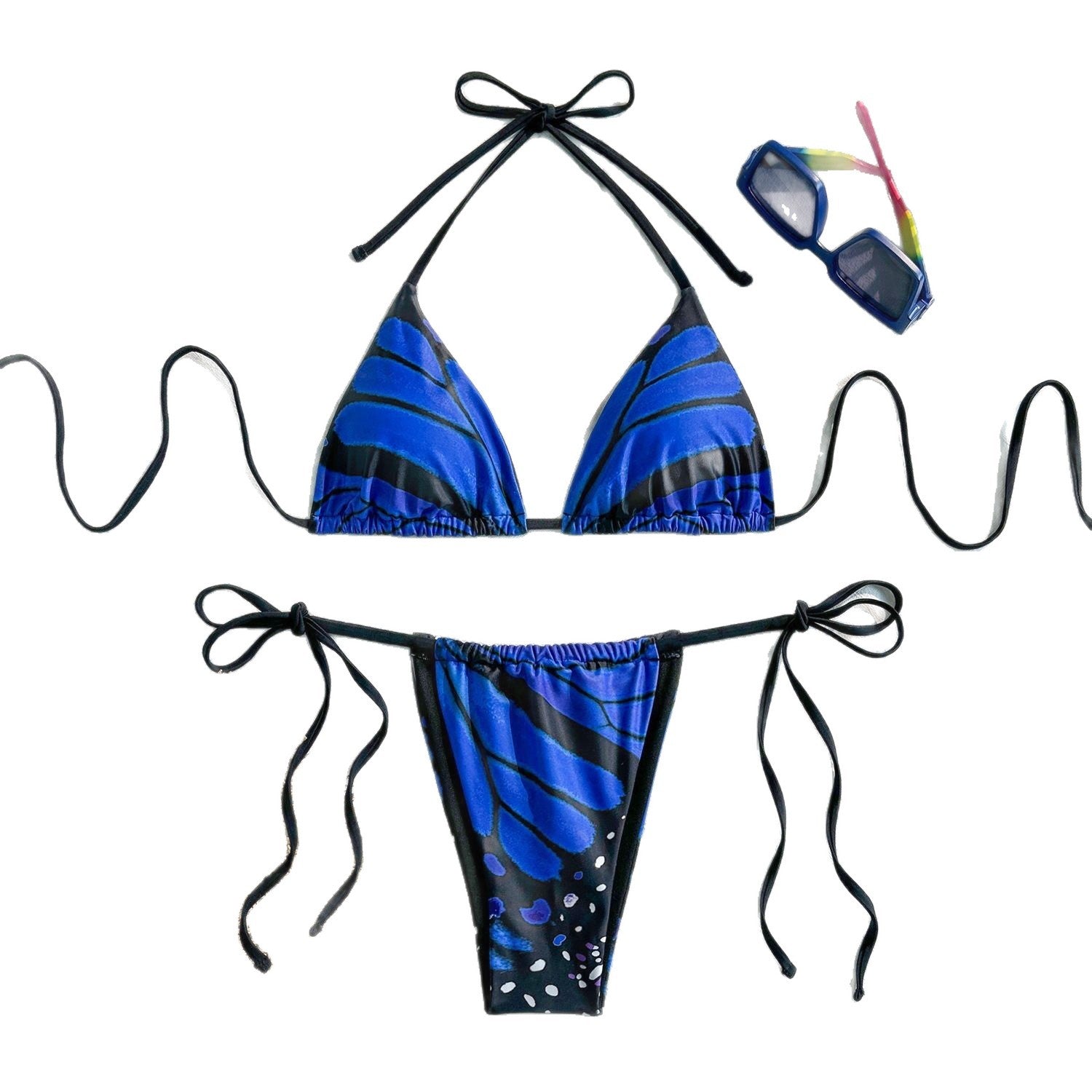 Damen Triangel-Bikini mit lR&Bhaftem Schmetterlingsdesign R&B