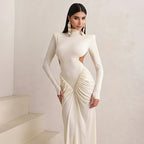 Damen Elegantes Maxikleid mit tiefem Rückenausschnitt und raffinierten Drapierungen R&B