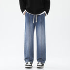 Damen weite Denim-Hose mit verstellbarem Bund und modernem Schnitt R&B