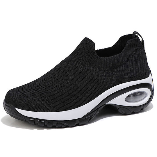Damen Komfortable Slip-On Sneakers mit atmungsaktiver Strickoberfläche R&B