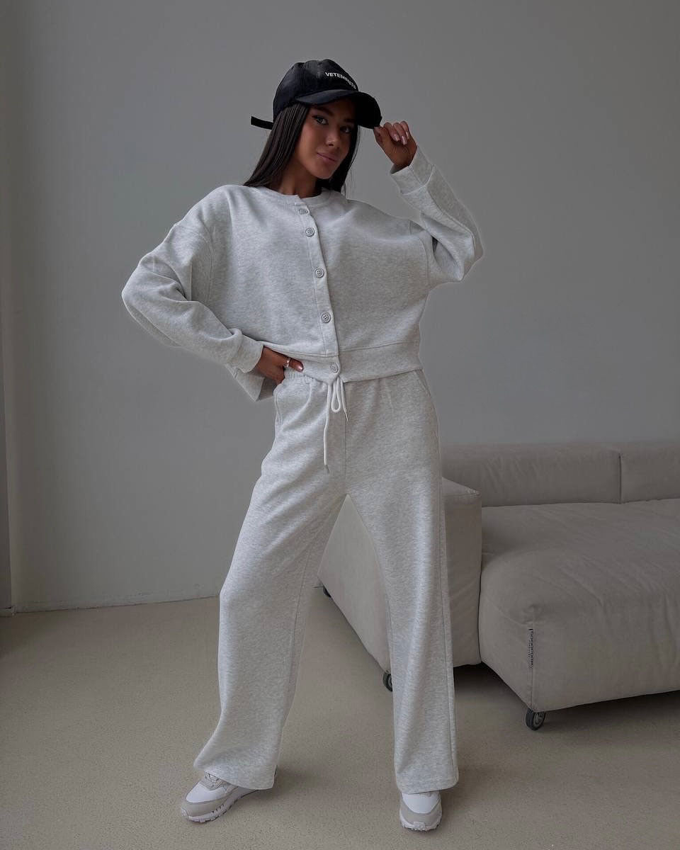 Damen lässiger Cardigan und Jogginghose Set R&B