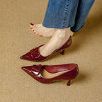Damen stilvolle und elegante Pumps mit dekorativem Schleifenakzent
