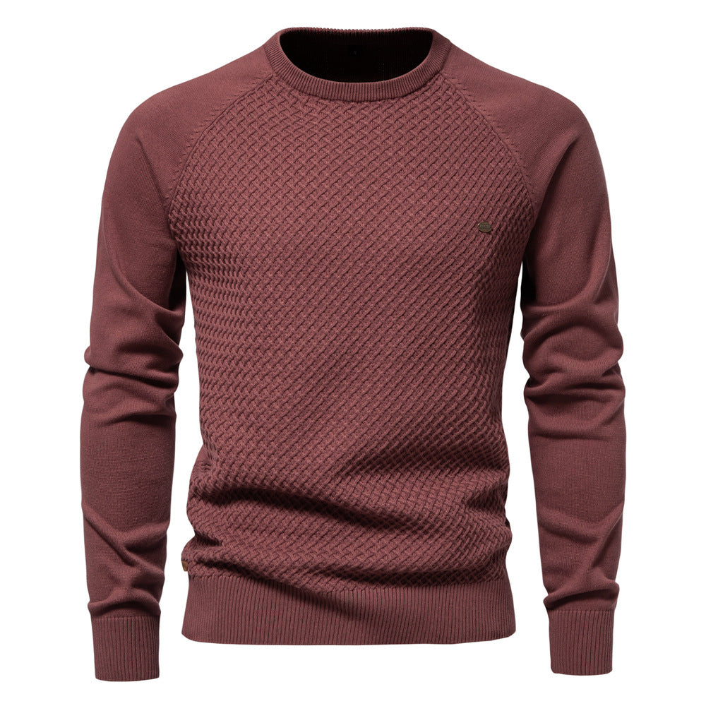 Herren Strickpullover mit modernem Strukturmuster und Rundhalsausschnitt R&B