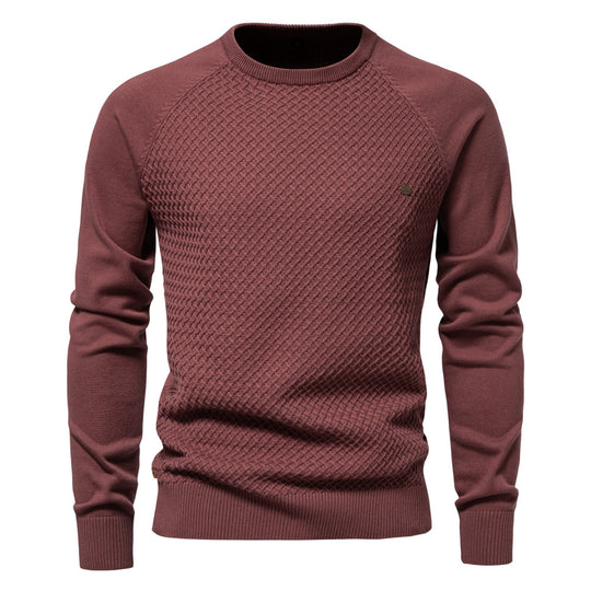 Herren Strickpullover mit modernem Strukturmuster und Rundhalsausschnitt R&B