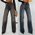 Damen hochtaillierte Leo Jeans R&B