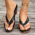 Damen Komfortable Zehentrenner-Sandalen mit modischem Plateau und elegantem Riemen R&B
