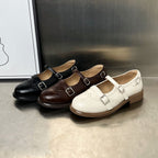 Damen elegante Ballerinas mit doppeltem Riemenverschluss und dekorativem Lochmuster R&B