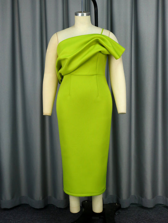 Damen Elegantes Maxikleid mit asymmetrischem Design und Drapierung R&B