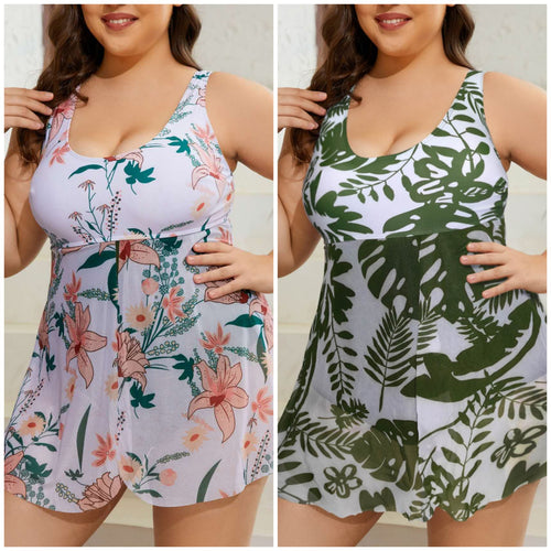Damen Bademode mit floralem Überrock R&B