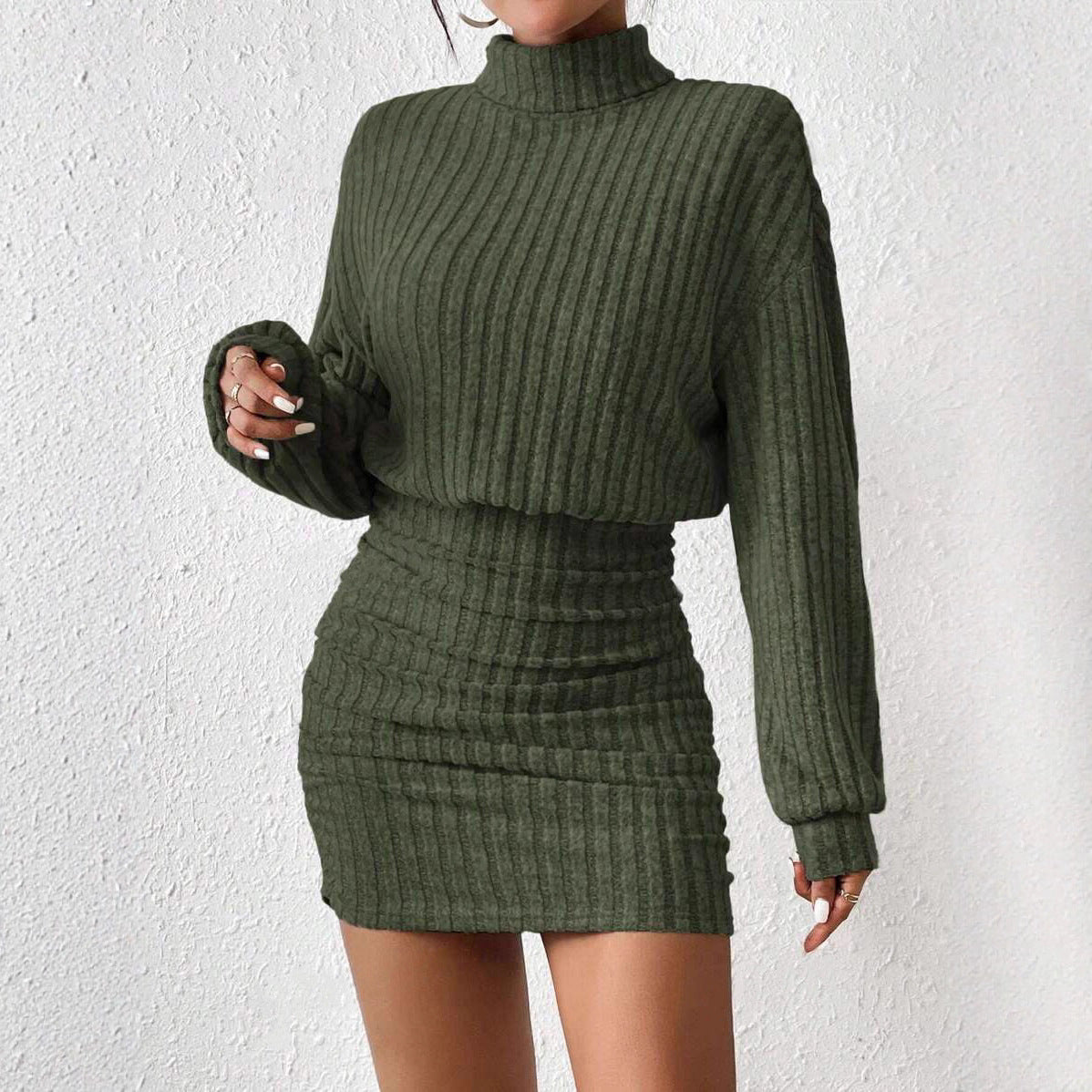 Damen Hochgeschlossener Strickpullover und Rock R&B