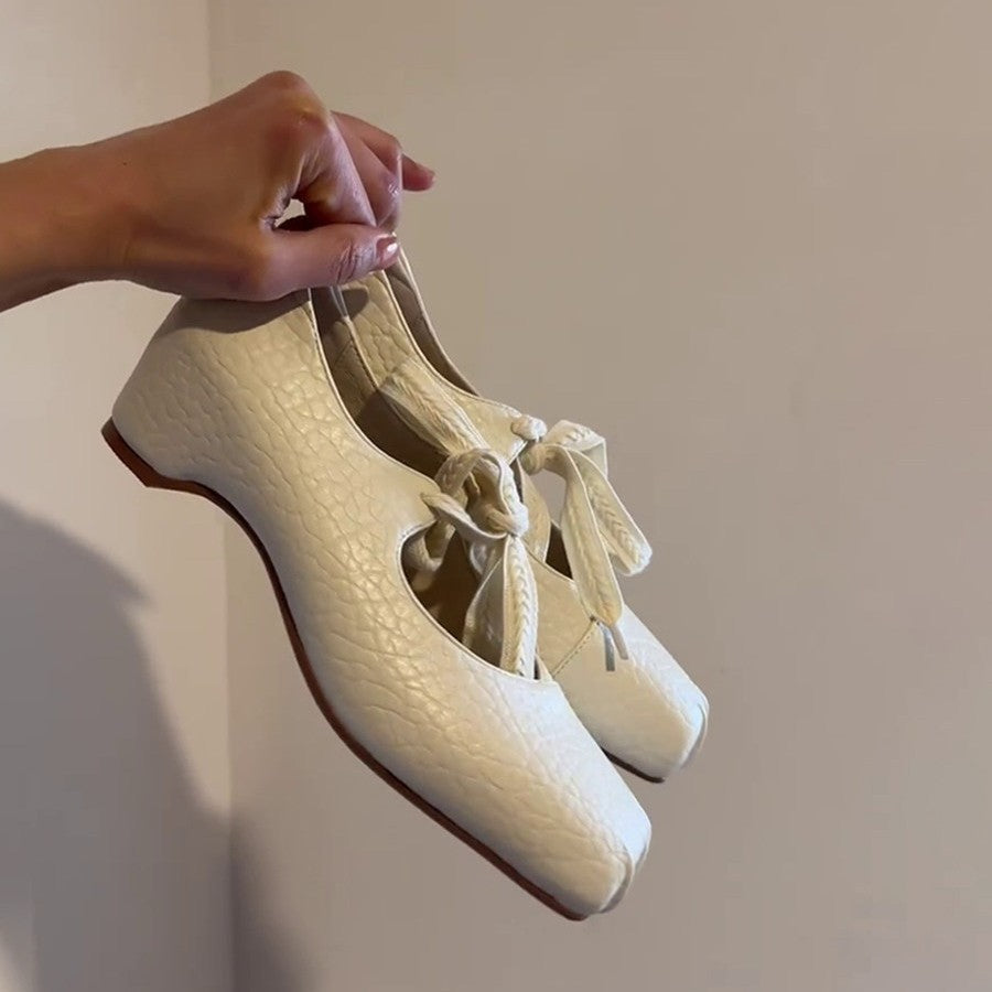 Damen Ballerinas im eleganten Schlangenlederlook mit dekorativem Schleifenakzent R&B
