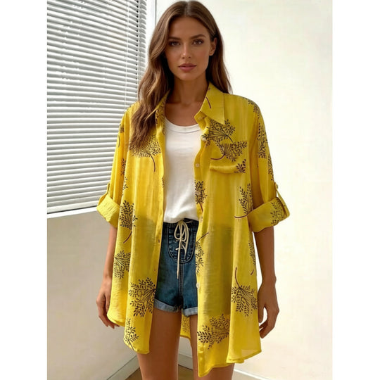 Damen Blusenshirt mit blumigem Motiv und legerem Schnitt R&B