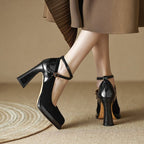Damen elegante High-Heel-Pumps mit modischem Riemchen R&B