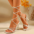 Damen elegante High Heels mit kunstvollen Kreuzriemen R&B