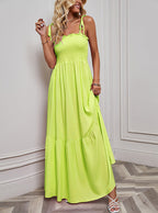 Damen Maxikleid mit schmalem Oberteil und luftiger Rockpassform R&B