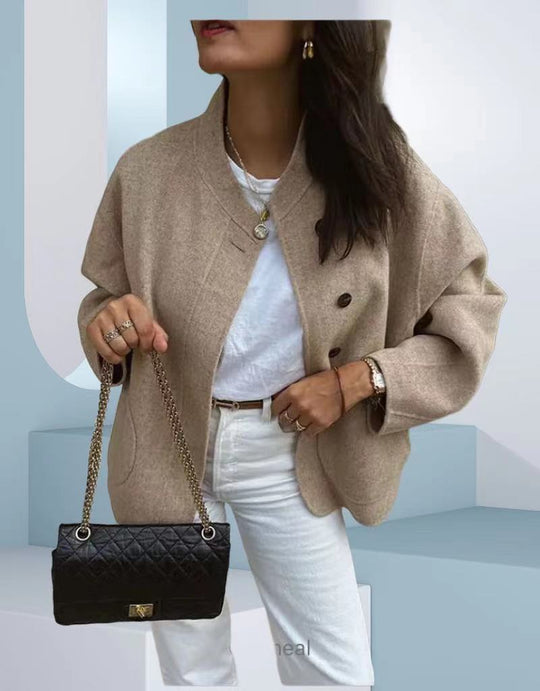 Damen Elegante und lässige Oversize-Jacke mit Knopfdetails und weitem Schnitt R&B