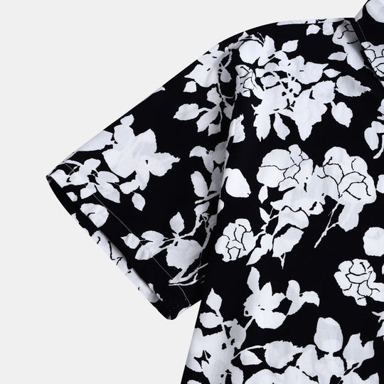 Damen Kurzarmhemd mit floralem Design und lässiger Passform R&B