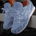 Damen glitzernde Sneakers mit atmungsaktiver Netzstruktur und rutschfester Sohle EB
