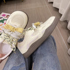 Damen Sneakers mit verspieltem Karomuster und atmungsaktiven Mesh-Einsätzen R&B