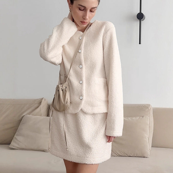 Damen Kuschelige Sweaterkleid R&B