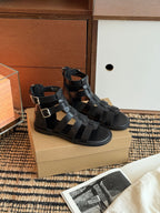 Damen Sandalen mit verstellbaren Riemen und rutschfester Sohle
