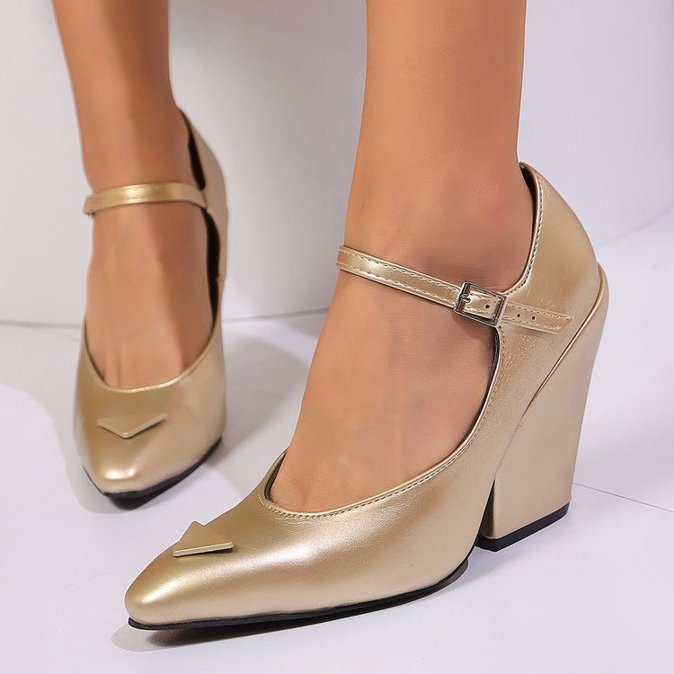 Damen elegante Slingback-Pumps mit modischem Blockabsatz R&B