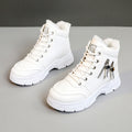 Damen High-Top Sneakers mit warmem Innenfutter und modischem Reißverschluss R&B
