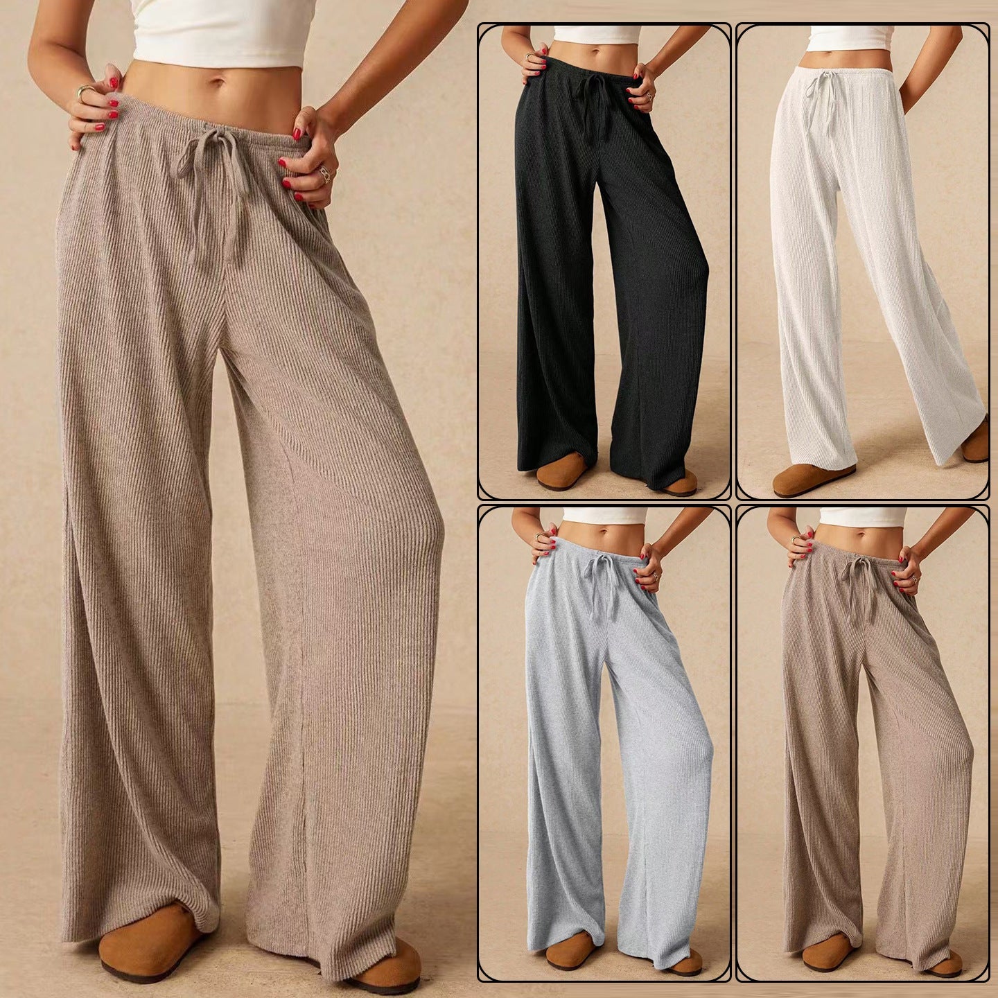 Damen weite und bequeme Loungehose aus Rippstoff R&B