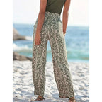 Damen lässige Palazzo-Hose mit floralem Muster und hohem Bund R&B
