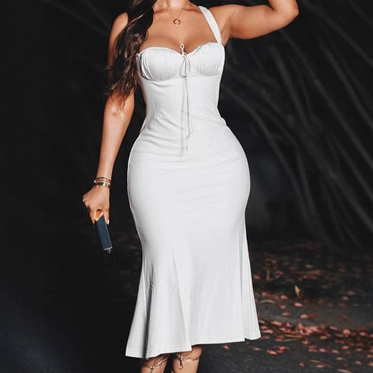 Damen Elegantes Maxikleid mit raffinierten Trägerdetails und figurbetonter Silhouette R&B