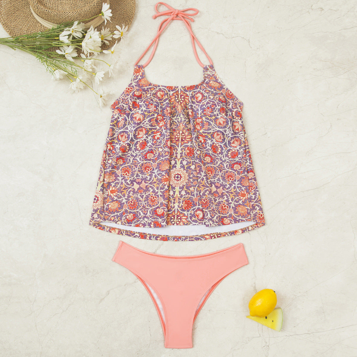 Damen Tankini-Set mit modischem Muster und lässigem Schnitt R&B