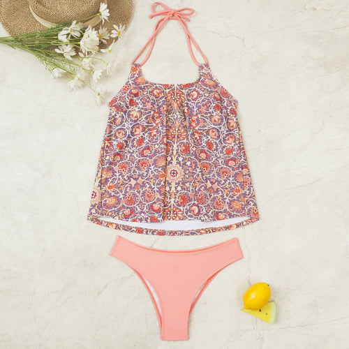 Damen Tankini-Set mit modischem Muster und lässigem Schnitt R&B