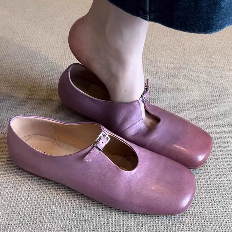 Damen elegante Mary Jane Schuhe mit modischem Riemen und weichem Leder R&B