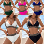 Damen Hochtaillierter Bikini mit elegantem Ringdetail R&B